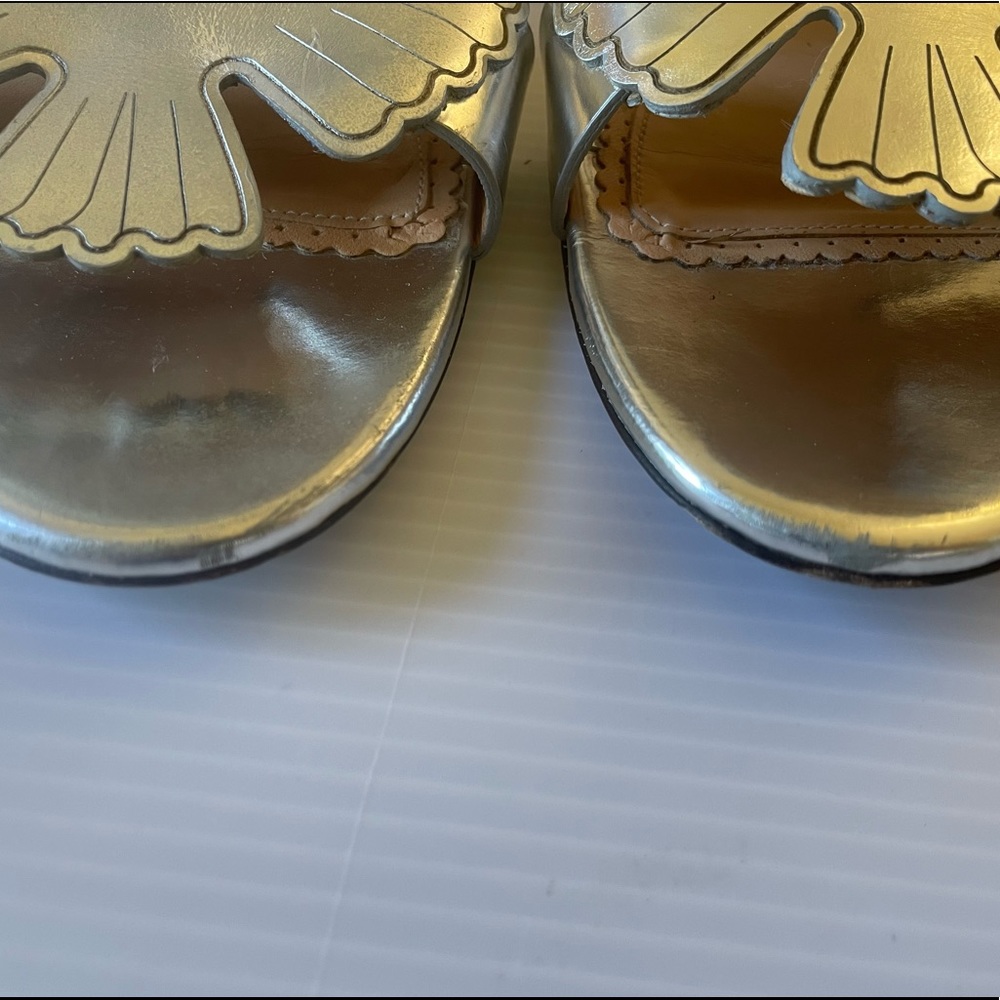 Charlotte Olympia High Spirit RARE Eagle Silver Flats Size 10.5 - Picture 5 of 7